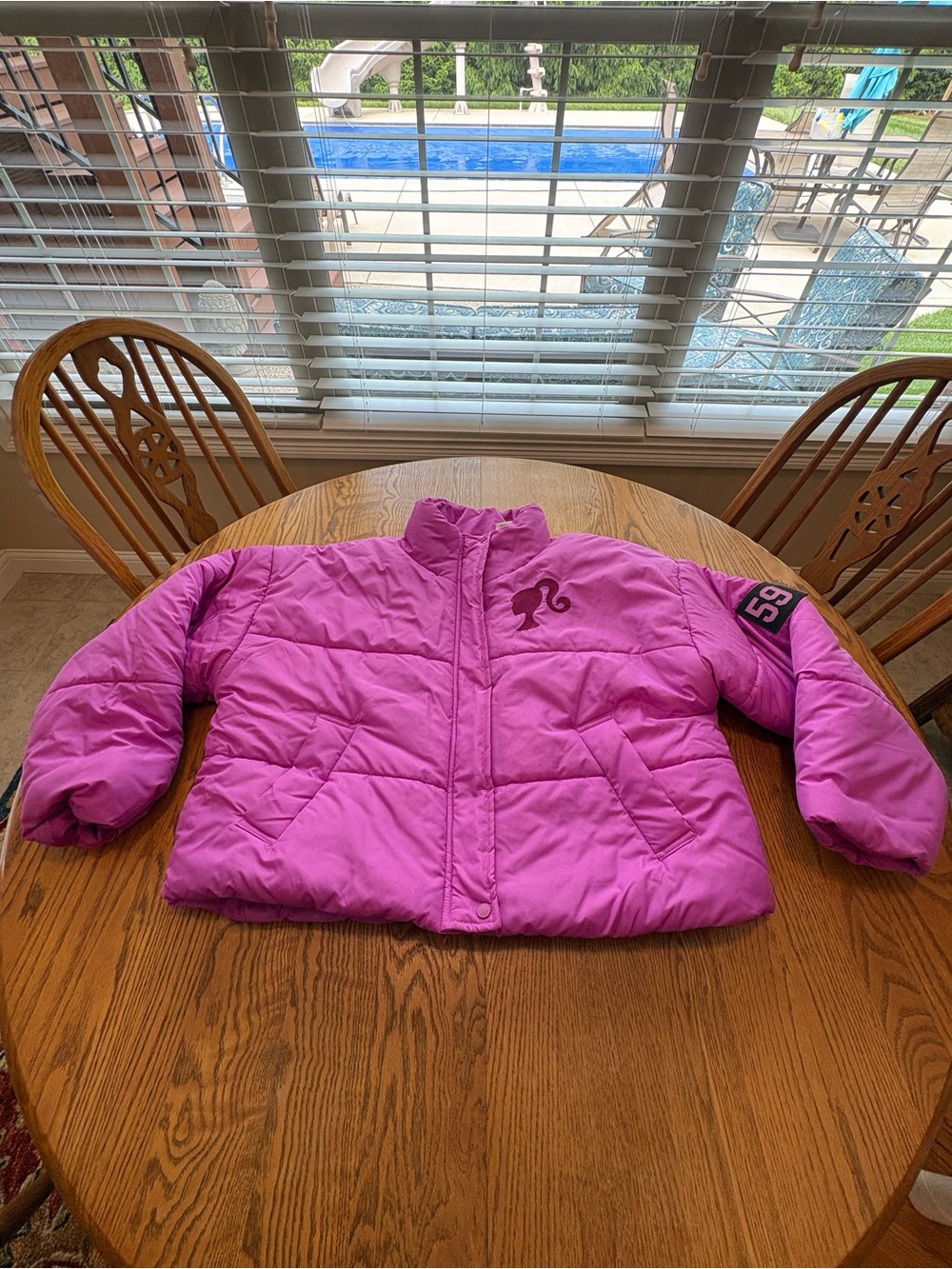 Hot Pink Barbie Puffer Coat 59 Women’s Size L